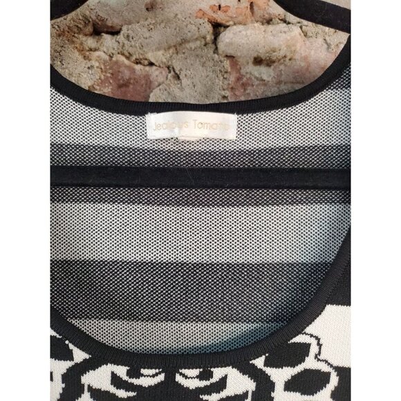 Jealous Tomato Womens Sz L Knit Set Skirt & Shirt Sweater Black & White Crop Top - Picture 4 of 4